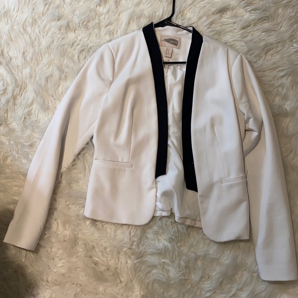 Forever 21 Black and White Asymmetric Blazer